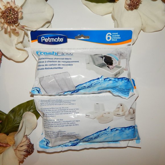 3X Petmate FreshFlow 6 Pack Replacement Charcoal Filters Dog Cat - Picture 2 of 2